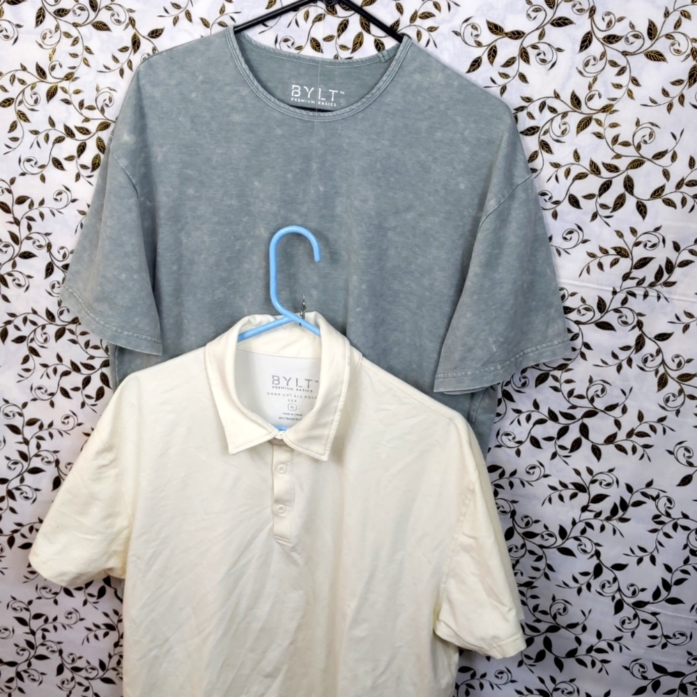 2 BYLT Premium Basics short sleeve shirts x Henley x polo x men's XL